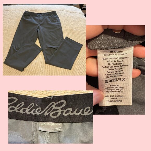 Eddie Bauer Men's Switch Five-Pocket Slim Pant, Dark Smoke, Size 36x32 - Picture 4 of 5